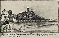 Skarszewy - Zamek w Skarszewach na rysunku J. R. Storna z 1661 roku