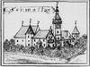 Zamek w Smolcu - Rysunek F.B.Wernera z połowy XVIII wieku  [<a href=/bibl_ksiazka.php?idksiazki=435&wielkosc_okna=d onclick='ksiazka(435);return false;'>źródło</a>]