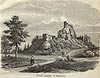 Zamek w Smoleniu - Ruiny Smolenia na drzeworycie Romana Hubickiego z 1858, 'Opis trzech zamków w bliskości Krakowa w okręgu pileckim'