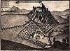 Zamek Świny - Zamek w Świnach na grafice Fryderyka Bernarda Wernhera z połowy XVIII wieku