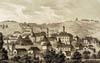Zamek żupny w Wieliczce - Widok miasta na rysunku Karla Rybički z 1843 roku