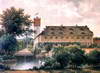 Zamek w Wierzbicach - Zamek na litografii z XIX wieku