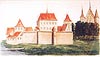 Zamek we Włocławku - Włocławek w 1 poł. XVII w. Rys. z Dziennika A.Boota