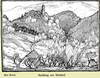 Zamek Grodno w Zagórzu Śląskim - Rysunek Kurta Arendta z lat 20. XX wieku, V.Schaetzke - Schlesische Burgen und Schlösser