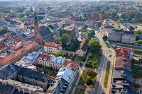 Zamek w Radomiu - Widok zamku na zdjęciu lotniczym, fot. ZeroJeden, VI 2019