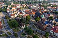 Zamek w Radomiu - Widok zamku na zdjęciu lotniczym, fot. ZeroJeden, VI 2019
