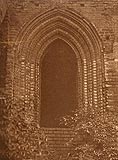 Zamek w Radzyniu Chełmińskim - Portal na zamku w Radzyniu na zdjęciu Henryka Gąsiorowskiego z lat 1927-39