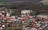 Zamek w Rydzynie - Widok z lotu ptaka od południowego-zachodu, fot. ZeroJeden, IV 2013
