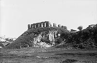 Sochaczew - Ruiny zamku w Sochaczewie w 1934 roku na zdjęciu Narcyza Witczaka-Witaczyńskiego