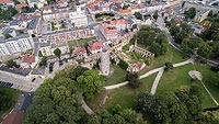 Zamek w Strzelcach Opolskich - Widok z lotu ptaka, fot. ZeroJeden, VII 2018