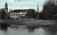 Zamek w Strzelcach Opolskich - Zamek w Strzelcach Opolskich na zdjciu z lat 1900-20