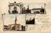 Zamek w Strzelcach Opolskich - Na górnej ilustracji zamek, widokówka z 1907 roku
