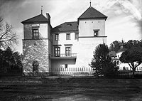 Dwór w Suchej Beskidzkiej - Zamek w Suchej na fotografii z 1928 roku