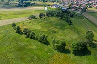 Zamek w Wiślicy - zdjęcie lotnicze, fot. ZeroJeden, VII 2020